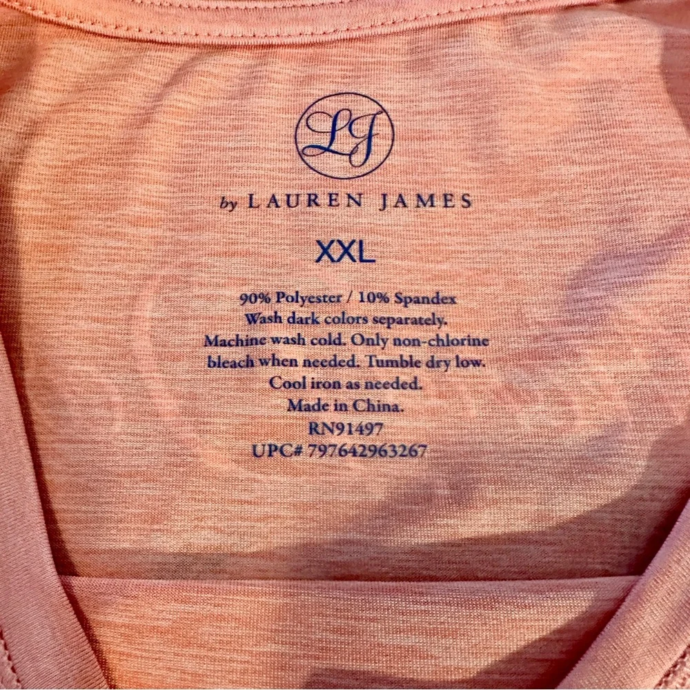 Lauren James Coral Tee with Palm Tree Design - Picture 3 of 11